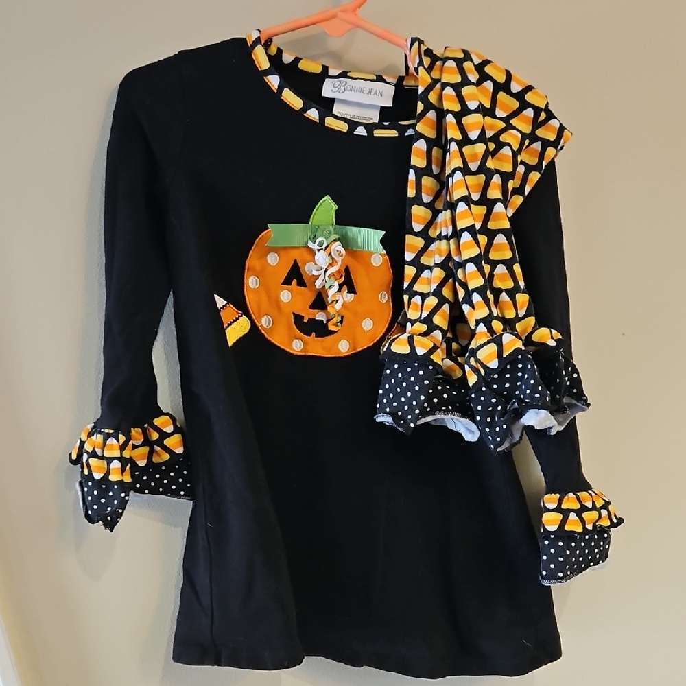 Bonnie Jean Black and Orange Halloween Kids Matching Set